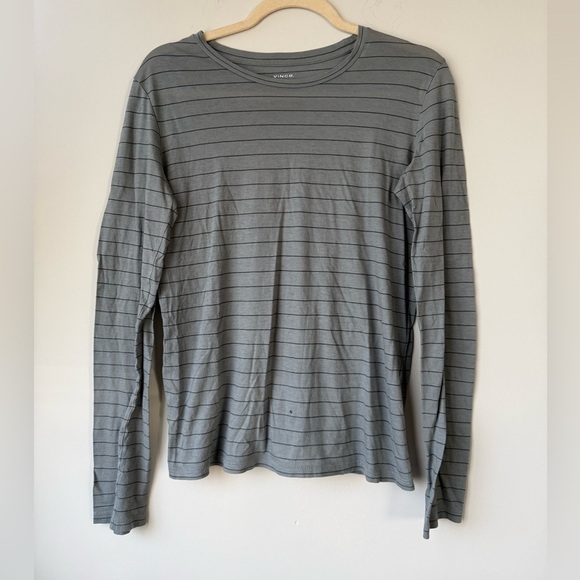 Vince Tops - Vince Gray Stripe Long Sleeve T Shirt - Size M